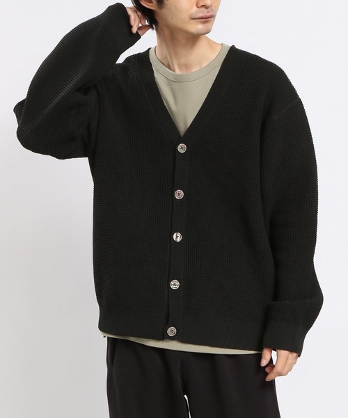 GLOBAL WORK Smile Seed Store(グローバルワーク スマイルシードストア)の「ポリエステルワッフルカーディガン/175924(カーディガン/ボレロ・メンズ・ブラック/ブルー系その他/セージグリーン/ブルー系その他5・LARGE/MEDIUM)」の2枚目の写真