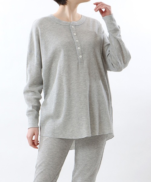 HANES(ヘインズ)の「【Hanes】Hanes UNDIES Waffle Henly HW4-W503(Tシャツ/カットソー・レディース・ホワイト/ブラック/グレー/ブラウン・FREE)」の19枚目の写真