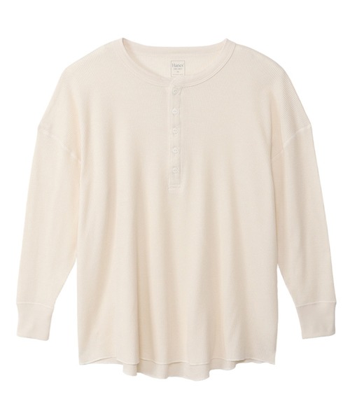 HANES(ヘインズ)の「【Hanes】Hanes UNDIES Waffle Henly HW4-W503(Tシャツ/カットソー・レディース・ホワイト/ブラック/グレー/ブラウン・FREE)」の15枚目の写真