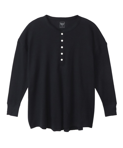 HANES(ヘインズ)の「【Hanes】Hanes UNDIES Waffle Henly HW4-W503(Tシャツ/カットソー・レディース・ホワイト/ブラック/グレー/ブラウン・FREE)」の5枚目の写真