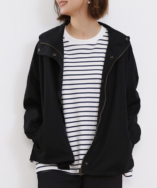 Doux Belle(ドゥーベル)の「ボーダーゆるロングTシャツ(Tシャツ/カットソー・レディース・ブラック/ブラウン/グレー/ホワイト/イエロー・FREE)」の9枚目の写真