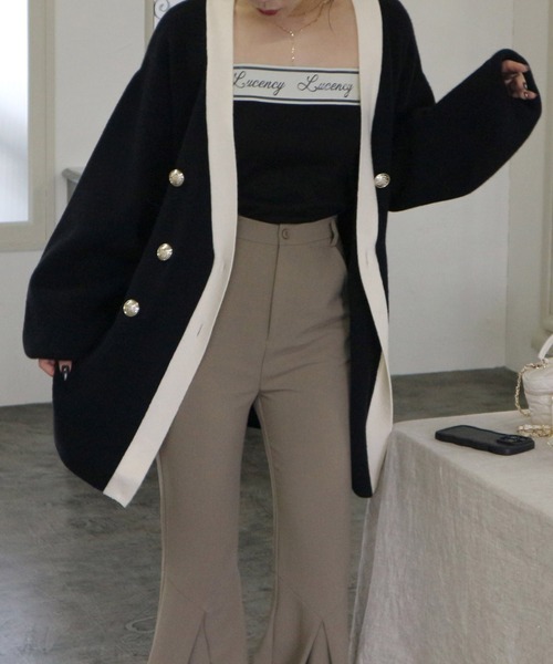 ROYAL PARTY（ロイヤルパーティー）の「ロゴテープベアトップス（その他トップス・レディース・オフホワイト/ブラック・FREE）」の4枚目の写真