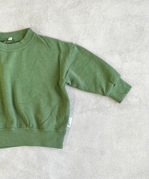 JIPPON（ジポン）の「ウラケワイドトレーナー/日本製（90～140cm）（スウェット・キッズ・カーキ/キャメル/チャコール/ラベンダー/オフホワイト・90/110/120/130/140/100）」の7枚目の写真