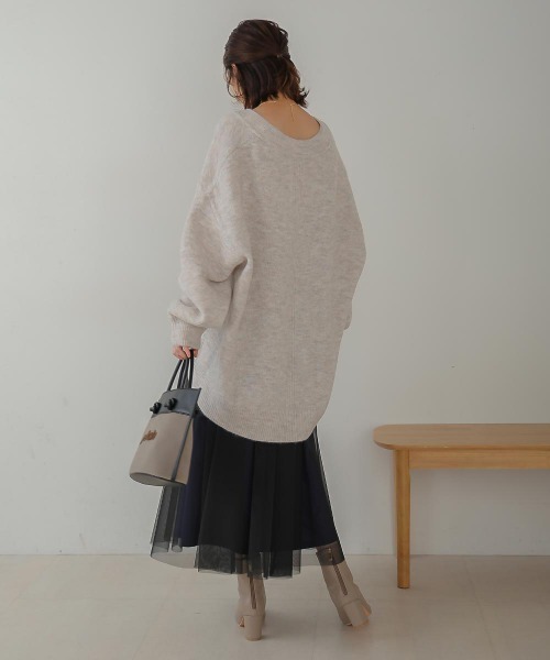 Bou Jeloud（ブージュルード）の「【WEB限定】カフタンカラーニットプルオーバー（ニット/セーター・レディース・チャコールグレー/モカ/カーキ/グレー・FREE）」の11枚目の写真