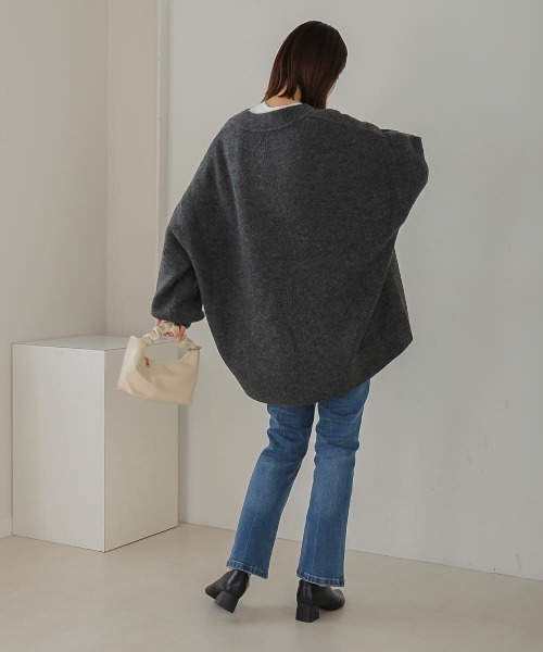 Bou Jeloud（ブージュルード）の「【WEB限定】カフタンカラーニットプルオーバー（ニット/セーター・レディース・チャコールグレー/モカ/カーキ/グレー・FREE）」の19枚目の写真