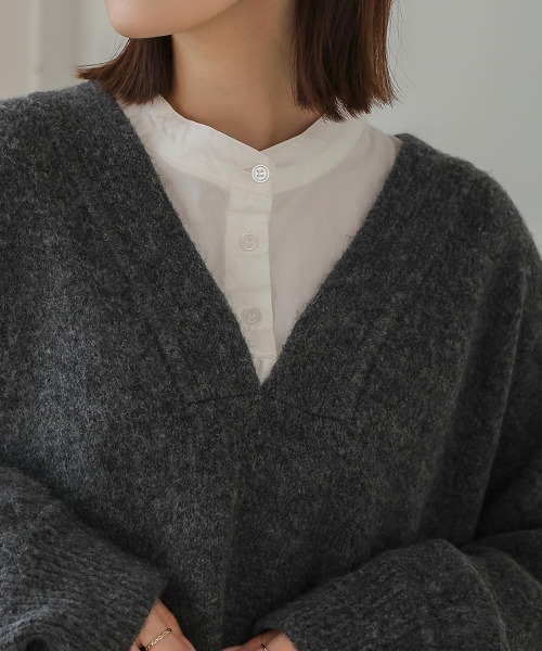 Bou Jeloud（ブージュルード）の「【WEB限定】カフタンカラーニットプルオーバー（ニット/セーター・レディース・チャコールグレー/モカ/カーキ/グレー・FREE）」の21枚目の写真