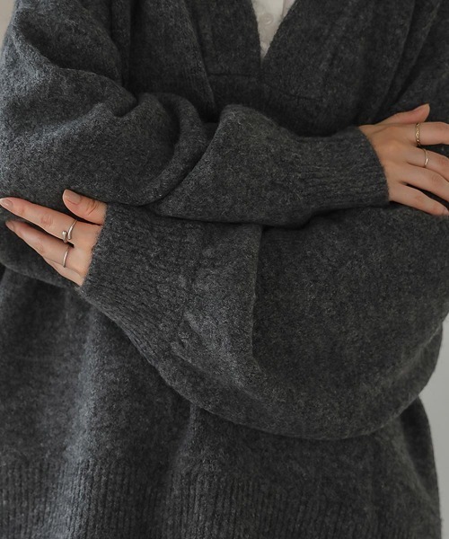 Bou Jeloud（ブージュルード）の「【WEB限定】カフタンカラーニットプルオーバー（ニット/セーター・レディース・チャコールグレー/モカ/カーキ/グレー・FREE）」の22枚目の写真