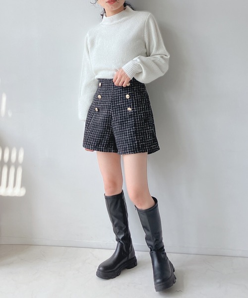 AS KNOW AS plus（アズノゥアズプラス）の「キラボタン ツイード ハイ