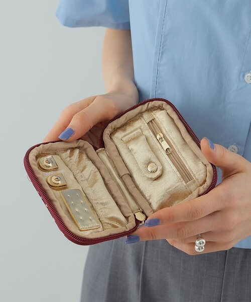 Ray BEAMS（レイビームス）の「Casselini / 別注 ハート ジャカード アクセサリーポーチ（ポーチ・レディース・ワイン/グリーン系その他5・ONE SIZE）」の4枚目の写真