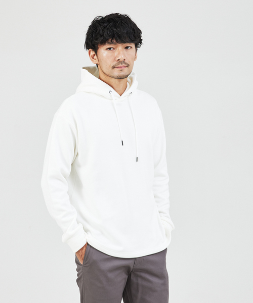 ABAHOUSE GRAY(アバハウスグレイ)の「【ふわふわ・もちもち】裏シャギー パーカー(パーカー・メンズ・ホワイト/ブラック/グレイッシュベージュ/モカ・46/48)」の1枚目の写真