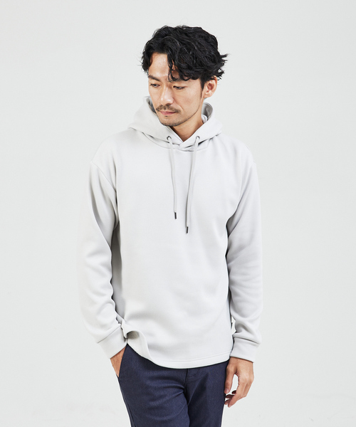 ABAHOUSE GRAY(アバハウスグレイ)の「【ふわふわ・もちもち】裏シャギー パーカー(パーカー・メンズ・ホワイト/ブラック/グレイッシュベージュ/モカ・46/48)」の4枚目の写真