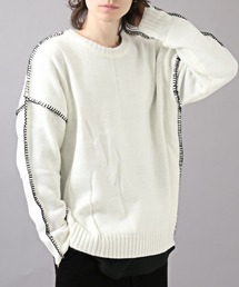 ハンドステッチクルーネックニット