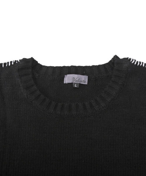 LUXSTYLE（ラグスタイル）の「ハンドステッチクルーネックニット（ニット/セーター・メンズ・ホワイト/チャコール/ブラック・L/XL/M）」の9枚目の写真