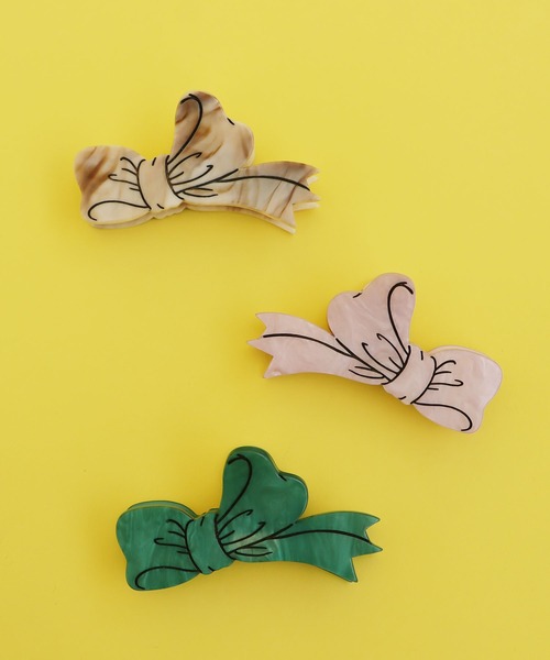 didizizi（ディディジジ）の「リボンヘアクリップ（バレッタ/ヘアクリップ・レディース・ピンク/ベージュ/グリーン・FREE）」の4枚目の写真