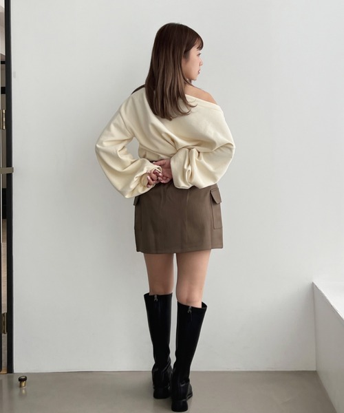 Olu.(オルドット)の「カーゴポケットミニスカート(スカート・レディース・ブラック/アイボリー/ブラウン系その他・1/0)」の10枚目の写真