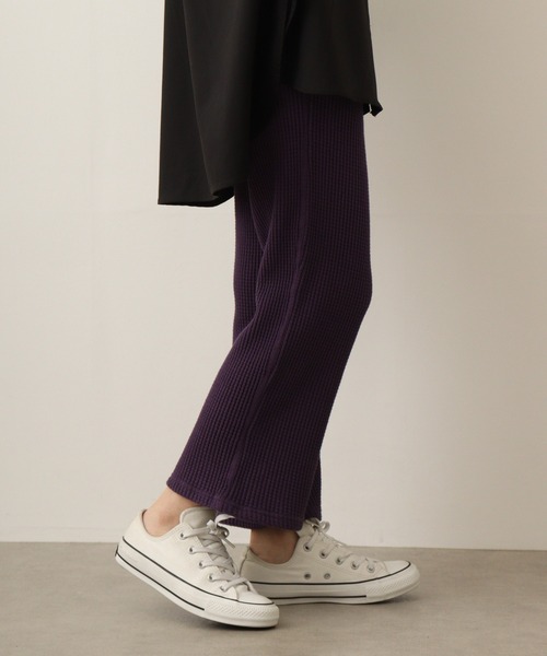 Arinomama(アリノママ)の「Arinomama 綿100%ワッフル ストレートパンツ(その他パンツ・レディース・スミクロ/アイボリー/ダークパープル/ブルー・F)」の22枚目の写真