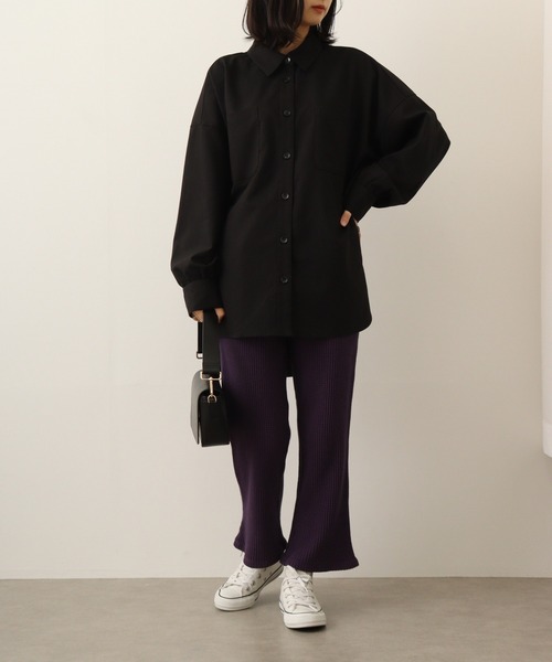 Arinomama(アリノママ)の「Arinomama 綿100%ワッフル ストレートパンツ(その他パンツ・レディース・スミクロ/アイボリー/ダークパープル/ブルー・F)」の21枚目の写真