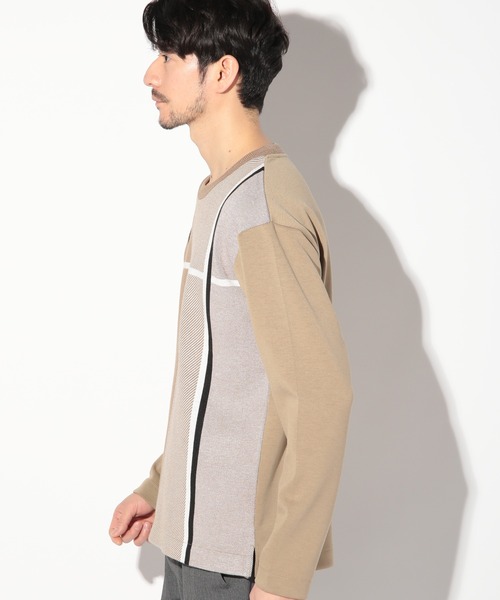 UNION STATION(ユニオンステーション)の「ニット×ダンボールクルネックーロンT(Tシャツ/カットソー・メンズ・ブラック/ベージュ/ホワイト・M/L/LL)」の9枚目の写真