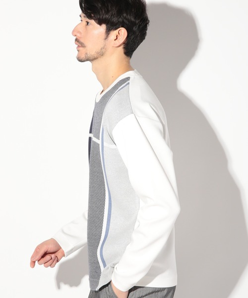 UNION STATION(ユニオンステーション)の「ニット×ダンボールクルネックーロンT(Tシャツ/カットソー・メンズ・ブラック/ベージュ/ホワイト・M/L/LL)」の14枚目の写真