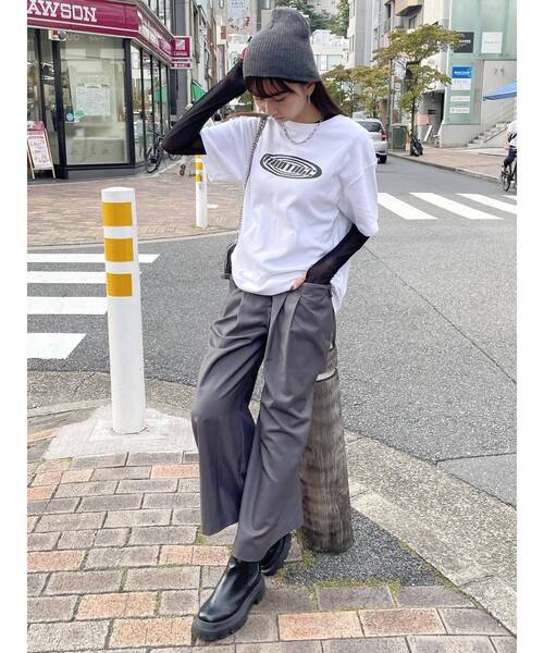 MURUA（ムルーア）の「テクノプリントTシャツ（Tシャツ/カットソー・レディース・ホワイト/ダークグレー/ブルー・FREE）」の5枚目の写真