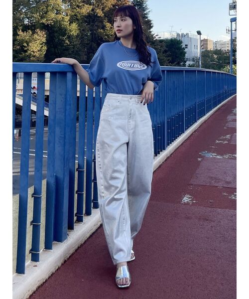 MURUA（ムルーア）の「テクノプリントTシャツ（Tシャツ/カットソー・レディース・ホワイト/ダークグレー/ブルー・FREE）」の10枚目の写真