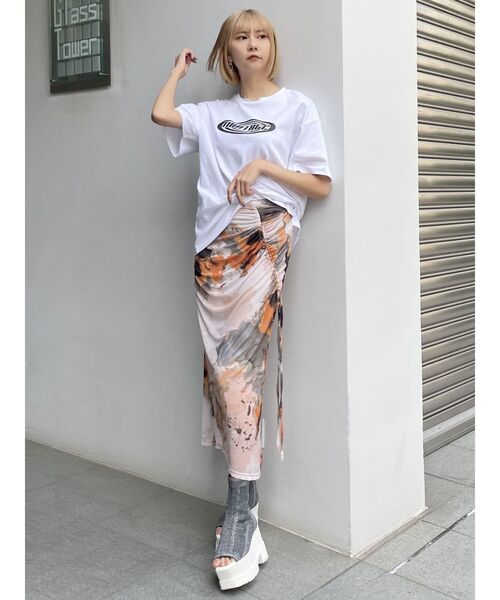 MURUA（ムルーア）の「テクノプリントTシャツ（Tシャツ/カットソー・レディース・ホワイト/ダークグレー/ブルー・FREE）」の18枚目の写真