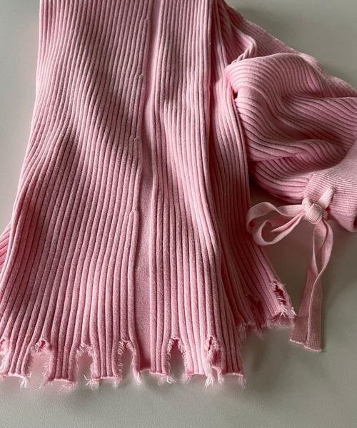 wee9s（ウィークス）の「fringe knit flare pant / フリンジニットフレアパンツ（スウェットパンツ・レディース・ブラック/ピンク・FREE/LONG）」の16枚目の写真