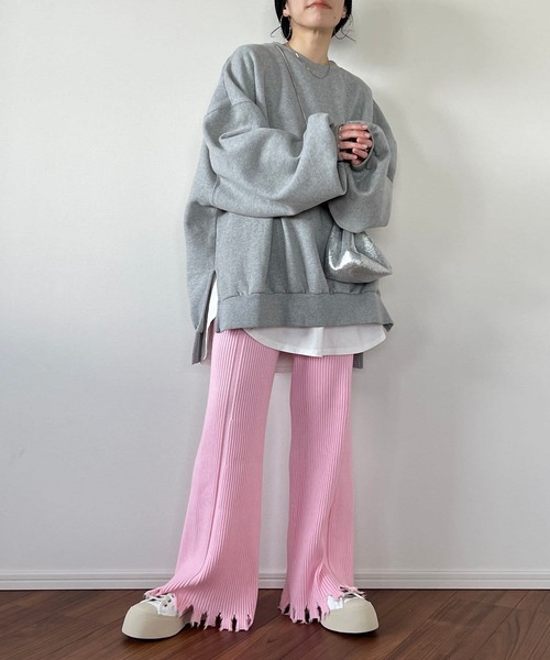 新品 LOEFF W 9G fringe knit フリンジニットパンツ wee9s（ウィークス）の「fringe knit flare pant / フリンジ