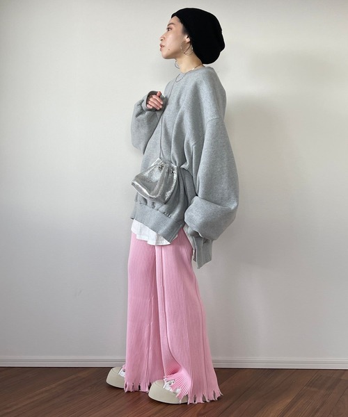 新品 LOEFF W 9G fringe knit フリンジニットパンツ wee9s（ウィークス）の「fringe knit flare pant / フリンジ