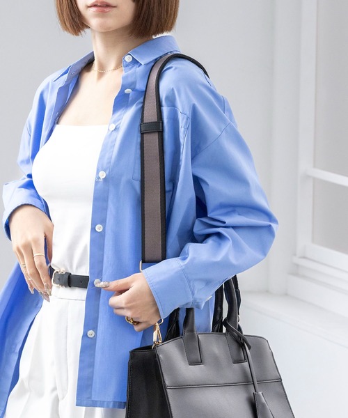 MIAN （ミアン）の「ラインテープショルダーベルト（ショルダーバッグ・レディース・ブラック/セージグリーン/チャコールグレー/ホワイト/ブラック系その他/ブラック×ブラック/ベージュ・FREE）」の19枚目の写真