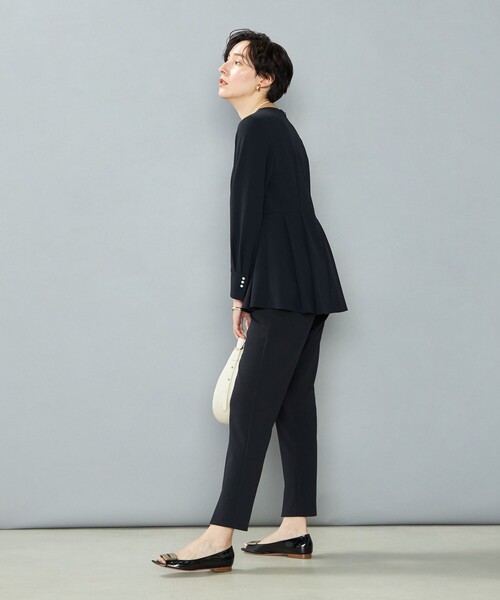 NOLLEY’S（ノーリーズ）の「ウォッシャブルカットジョーゼットサイドタックブラウス（シャツ/ブラウス・レディース・ホワイト/ネイビー/ブラック・FREE）」の5枚目の写真