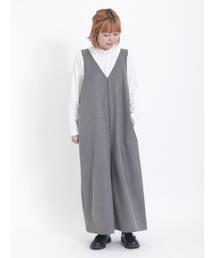 Samansa Mos2 | ウールライク前後2WAYサロペット(サロペット/オーバーオール)