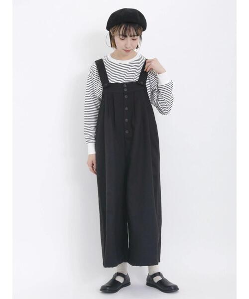 Samansa Mos2(サマンサ モスモス)の「ウールライク前後2WAYサロペット(サロペット/オーバーオール・レディース・グレー/ブラック/ベージュ・F)」の5枚目の写真