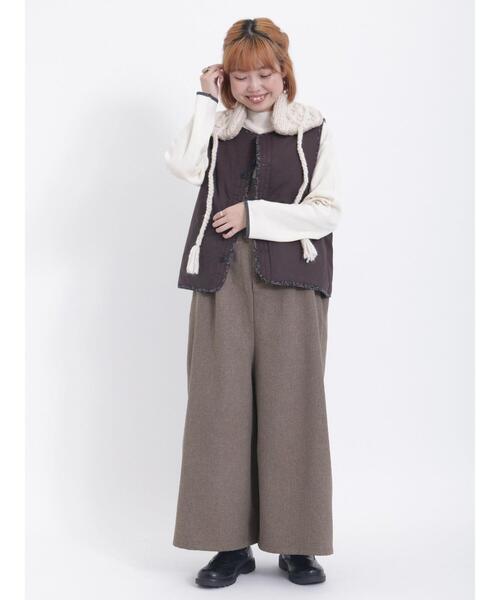 Samansa Mos2(サマンサ モスモス)の「ウールライク前後2WAYサロペット(サロペット/オーバーオール・レディース・グレー/ブラック/ベージュ・F)」の17枚目の写真