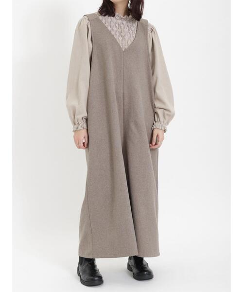 Samansa Mos2(サマンサ モスモス)の「ウールライク前後2WAYサロペット(サロペット/オーバーオール・レディース・グレー/ブラック/ベージュ・F)」の18枚目の写真