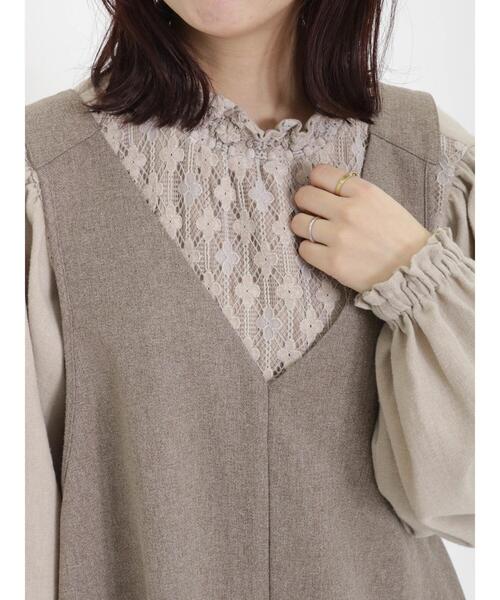 Samansa Mos2(サマンサ モスモス)の「ウールライク前後2WAYサロペット(サロペット/オーバーオール・レディース・グレー/ブラック/ベージュ・F)」の20枚目の写真