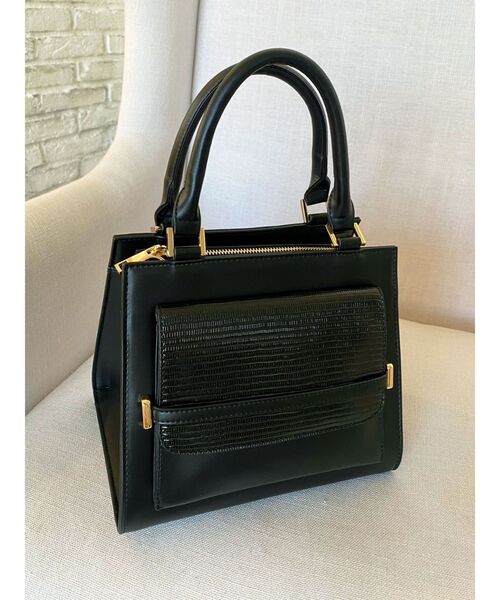 RESEXXY（リゼクシー）の「スクエアハンドバッグ（ハンドバッグ・レディース・ベージュ/ブラック/アイボリー・FREE）」の3枚目の写真
