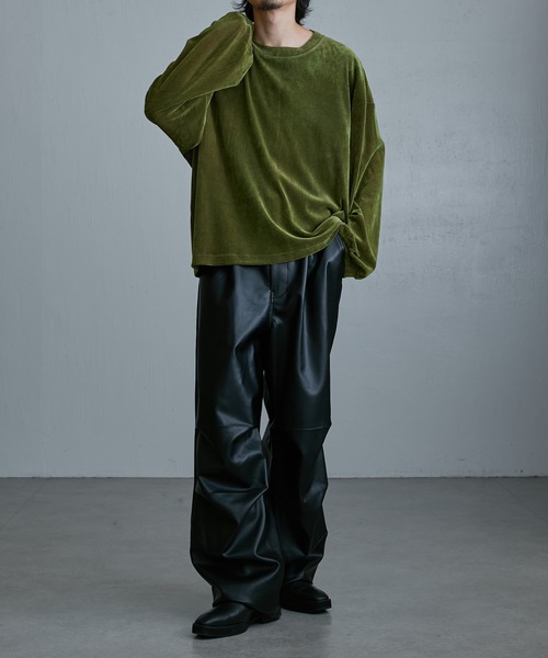 Lui's（ルイス）の「ナイロンチュールフロッキーロンT（Tシャツ/カットソー・メンズ・グレー/ブラック/グリーン・FREE）」の17枚目の写真