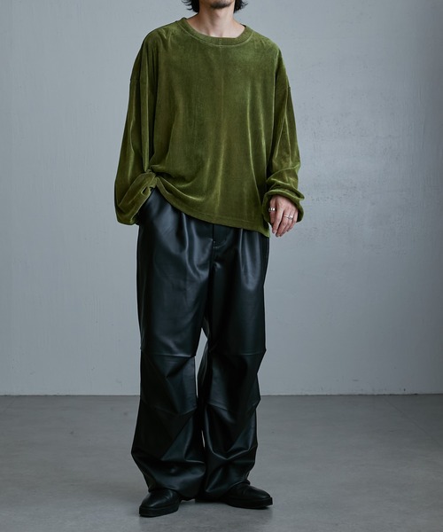 Lui's（ルイス）の「ナイロンチュールフロッキーロンT（Tシャツ/カットソー・メンズ・グレー/ブラック/グリーン・FREE）」の18枚目の写真