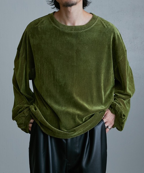 Lui's（ルイス）の「ナイロンチュールフロッキーロンT（Tシャツ/カットソー・メンズ・グレー/ブラック/グリーン・FREE）」の14枚目の写真