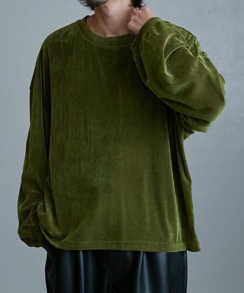 Lui's（ルイス）の「ナイロンチュールフロッキーロンT（Tシャツ/カットソー・メンズ・グレー/ブラック/グリーン・FREE）」の15枚目の写真