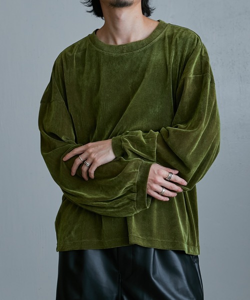 Lui's（ルイス）の「ナイロンチュールフロッキーロンT（Tシャツ/カットソー・メンズ・グレー/ブラック/グリーン・FREE）」の16枚目の写真