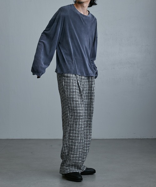 Lui's（ルイス）の「ナイロンチュールフロッキーロンT（Tシャツ/カットソー・メンズ・グレー/ブラック/グリーン・FREE）」の11枚目の写真