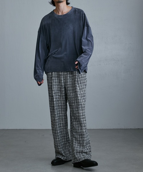 Lui's（ルイス）の「ナイロンチュールフロッキーロンT（Tシャツ/カットソー・メンズ・グレー/ブラック/グリーン・FREE）」の12枚目の写真