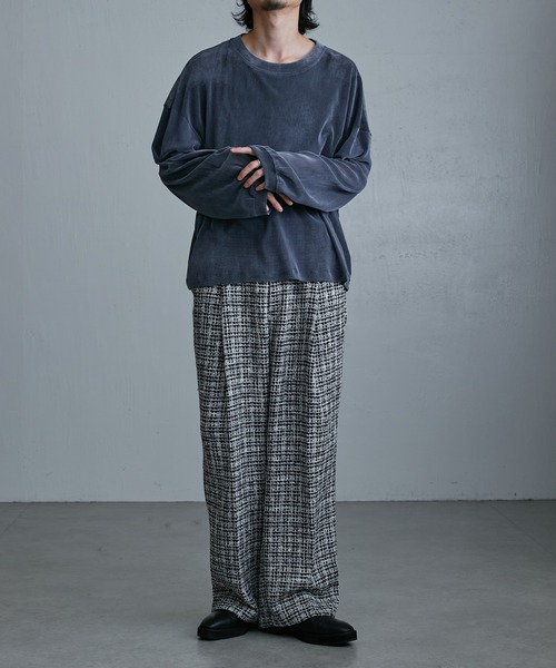 Lui's（ルイス）の「ナイロンチュールフロッキーロンT（Tシャツ/カットソー・メンズ・グレー/ブラック/グリーン・FREE）」の13枚目の写真