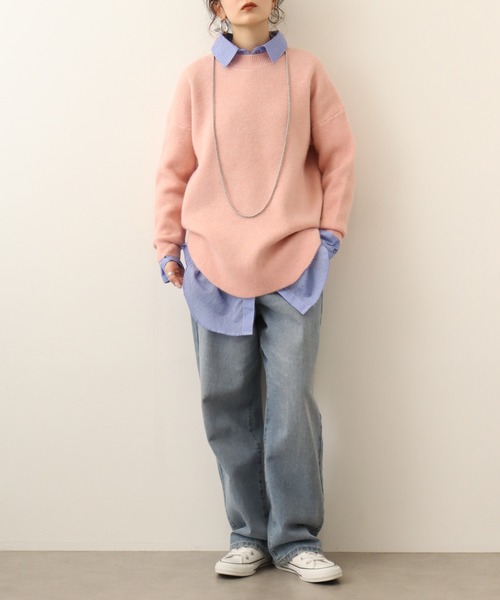 ニット セーター a.n.l ダブルフェイスチュニックニット レディース ニット セーター a.n.l ダブルフェイスチュニックニット