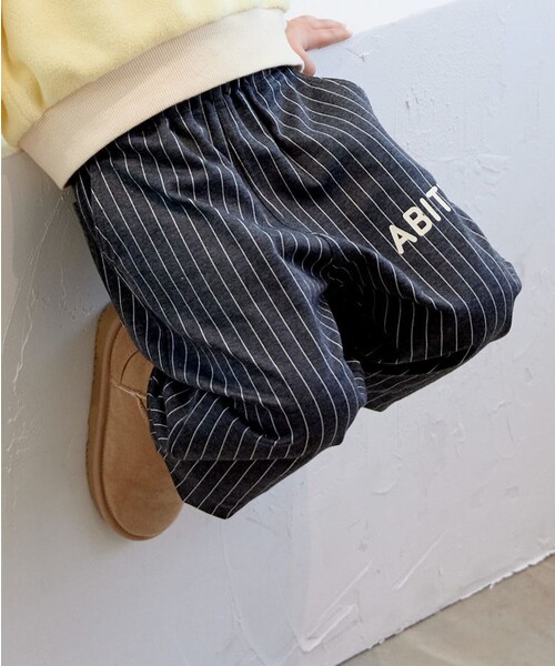 aBity select(アビティセレクト)の「ストライプ ロゴスウェットパンツ(スウェットパンツ・キッズ・グレー/ブラック・100/90/110/120)」の4枚目の写真
