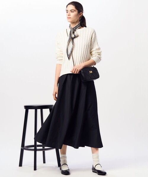 23区(ニジュウサンク)の「【Oggi4月号掲載/洗える】コットンギマ ケーブル ニット(ニット/セーター・レディース・ネイビー系/ホワイト系/ベージュ系・38)」の8枚目の写真