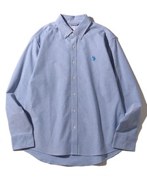 【U.S. POLO ASSN./ユーエスポロアッスン】ワンポイントポニー ボタンダウン ロングスリーブシャツ(オックスフォード・デニム・ストライプ)