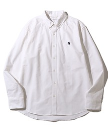 【U.S. POLO ASSN./ユーエスポロアッスン】ワンポイントポニー ボタンダウン ロングスリーブシャツ(オックスフォード・デニム・ストライプ)